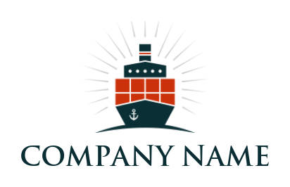 design a transportation logo bright container ship 