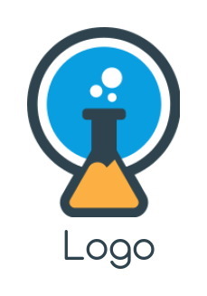 research logo template bubbling flask and circle - logodesign.net