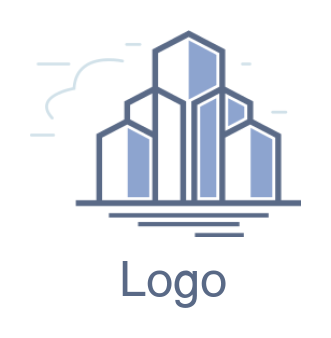 create a real estate logo building with cloud
