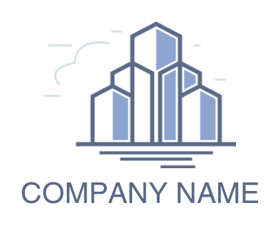 create a real estate logo building with cloud