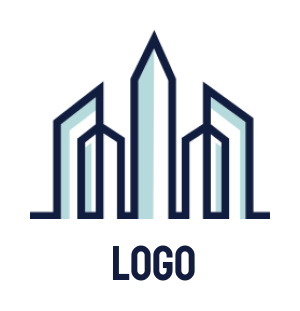 real estate logo maker building with line art - logodesign.net