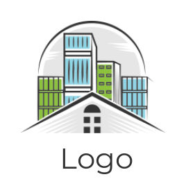 real estate logo buildings with house roof