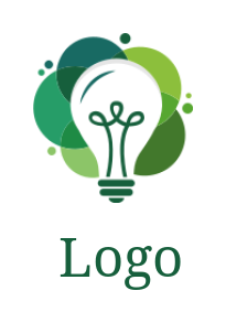 advertising logo online bulb in colored circles
