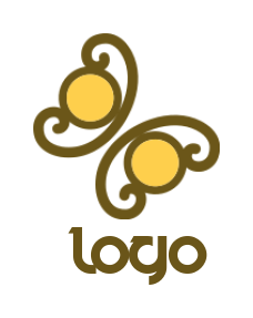 gemstones logo maker butterfly made of floral ornament - logodesign.net