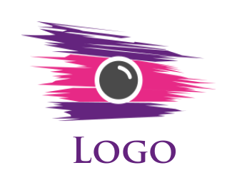 photography logo image camera lens in brush strokes - logodesign.net