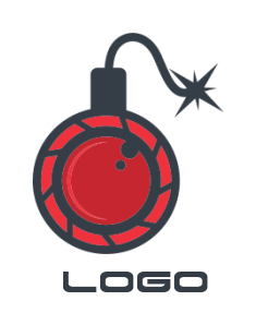 photography logo of camera lens inside the bomb