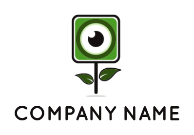 photography logo maker camera lens or eye ball in plant - logodesign.net