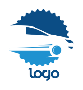 create a transportation logo icon car in gear
