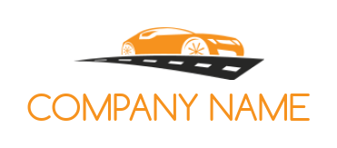 create a transportation logo of a car on road