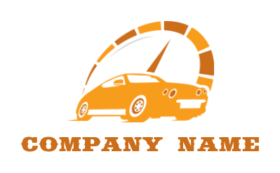 create an auto logo maker car with speedometer
