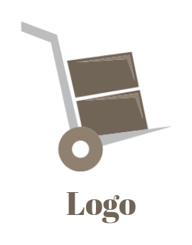 create a storage logo of cargo boxes on trolley