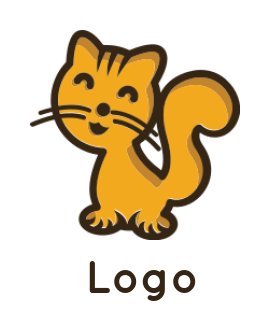 generate a pet logo of a cartoon happy cat 