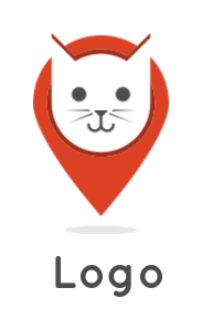 make a pet logo cat head inside navigation mark