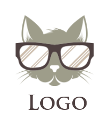 Make a pet logo of Pet cat head with glasses - logodesign.net