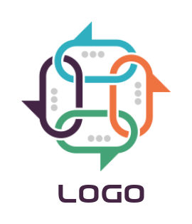 communication logo icon chain of chat bubbles - logodesign.net