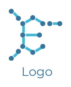 Letter E logo icon made of chemical bonds