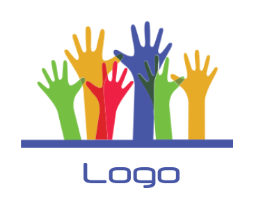 create a community logo children painted hands