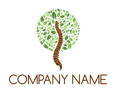 medical logo icon chiropractic forming tree
