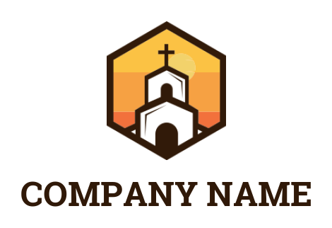 make a religion logo online church in hexagon