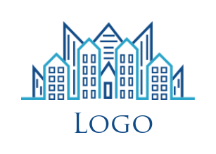 real estate logo online cityscape crown - logodesign.net