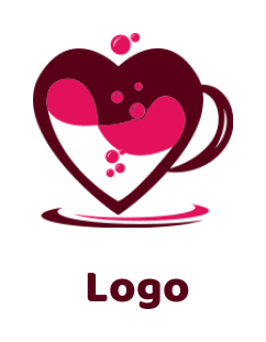 dating logo online coffee cup inside heart - logodesign.net