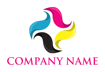 printing logo colorful abstract waves or swoosh