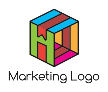 arts logo template colorful box