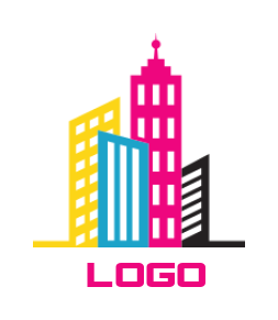 design a printing logo colorful city skyline - logodesign.net