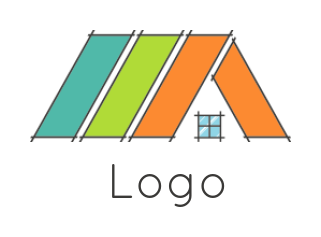 design a real estate logo colorful gabled roof with window