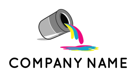 printing logo online colorful paint pour out from paint box - logodesign.net