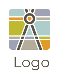 make a construction logo compass in retro square - logodesign.net