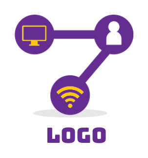 create an internet logo connect monitor and WiFi