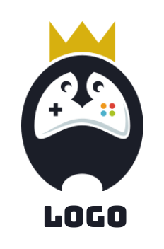 gaming logo penguin face with crown console