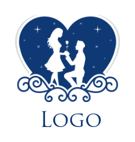 matchmaking logo couple in heart with ornaments