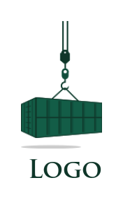 logistics logo icon of crane holding container