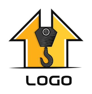 construction logo crane hook in abstract house