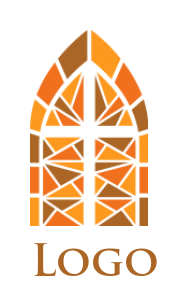 make a religious logo cross in mosaic church window - logodesign.net