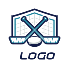 design a sports logo crossed ice hockey sticks