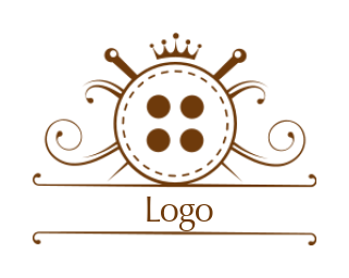 apparel logo crown ornamental button with needle