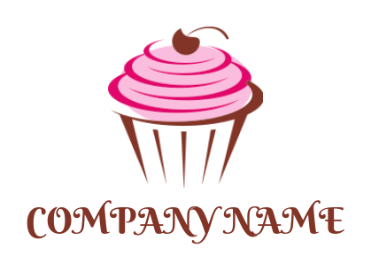 Design a food logo of Cupcake with cherry