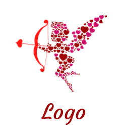 dating logo online cupid made of heart - logodesign.net