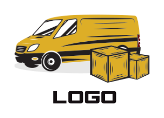 transportation logo online delivery van boxes