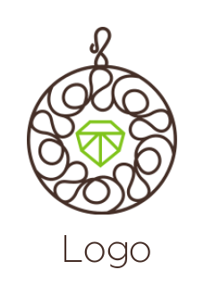 jewelry logo online diamond in filigree pendant