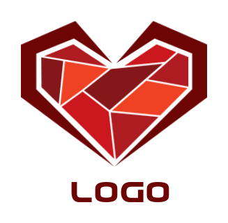 generate a dating logo of ruby in heart shape