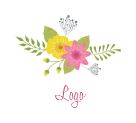 florist logo icon flowers with leaves