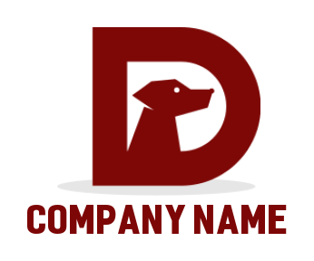 Design a Letter D logo with dog inside
