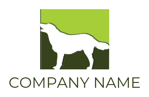 create an animal logo dog silhouette in square