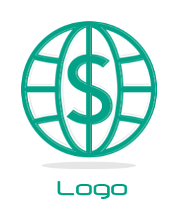 create an investment logo dollar inside a globe