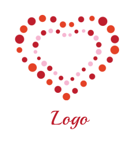 create a dating logo dots creating hearts shape 