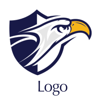 animal logo template eagle come out from shield